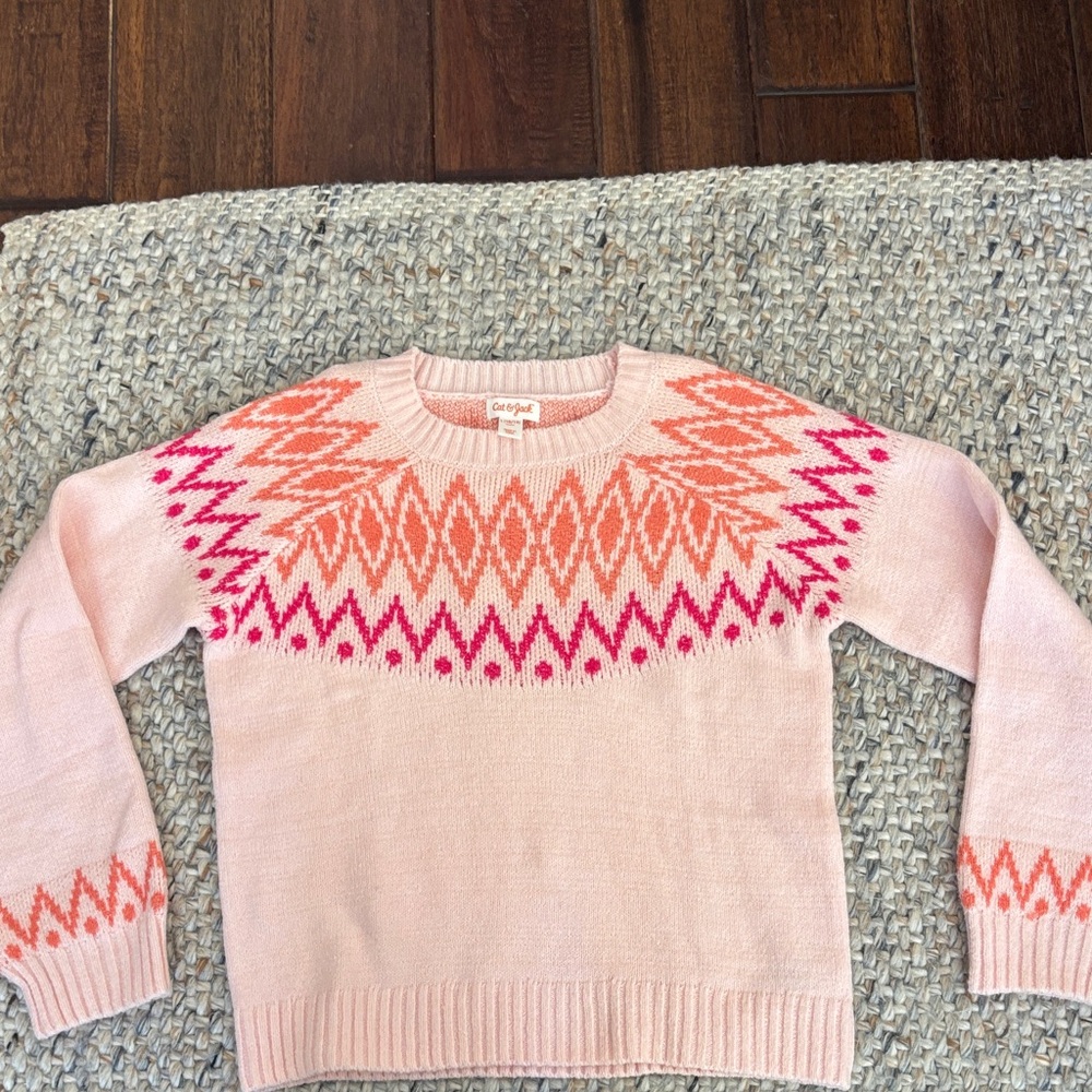 Cat & Jack Sweater with Pink and Orange Pattern
